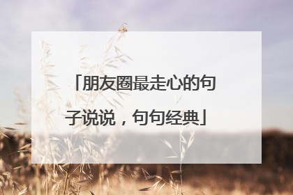 朋友圈最走心的句子说说,句句经典