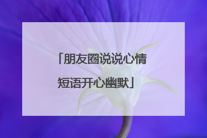 朋友圈说说心情短语开心幽默