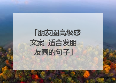 朋友圈高级感文案 适合发朋友圈的句子