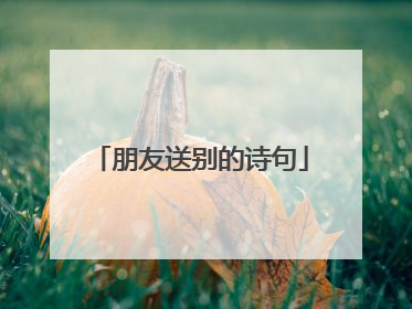 朋友送别的诗句