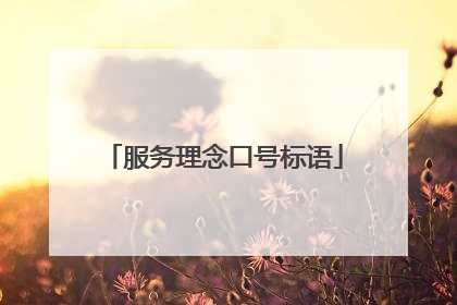 服务理念口号标语