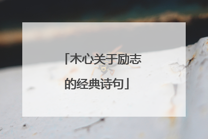 木心关于励志的经典诗句