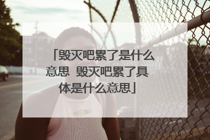 毁灭吧累了是什么意思 毁灭吧累了具体是什么意思