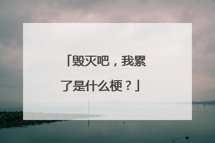 毁灭吧,我累了是什么梗?