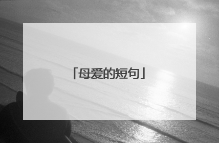 母爱的短句