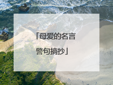 母爱的名言警句摘抄