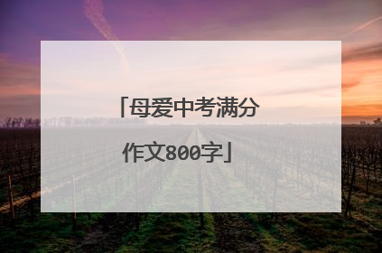 母爱中考满分作文800字