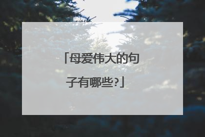母爱伟大的句子有哪些?