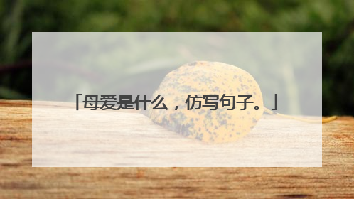 母爱是什么,仿写句子。