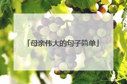 母亲伟大的句子简单