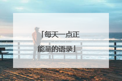 每天一点正能量的语录