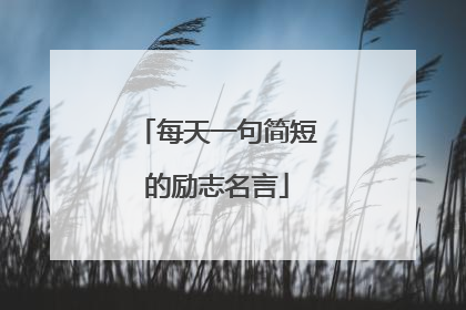 每天一句简短的励志名言