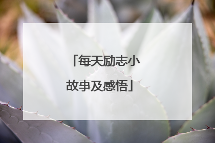 每天励志小故事及感悟