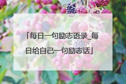 每日一句励志语录_每日给自己一句励志话