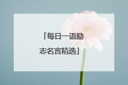 每日一语励志名言精选