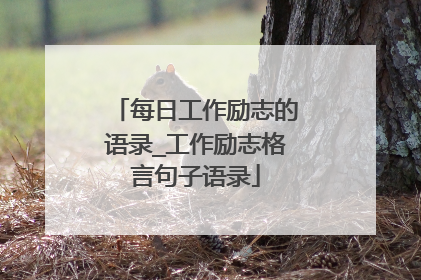 每日工作励志的语录_工作励志格言句子语录