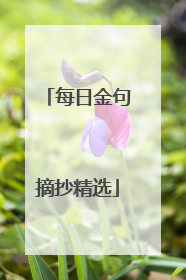 每日金句摘抄精选