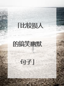 比较损人的搞笑幽默句子