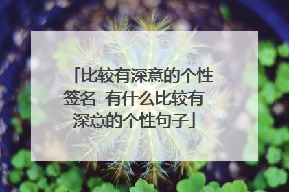比较有深意的个性签名 有什么比较有深意的个性句子