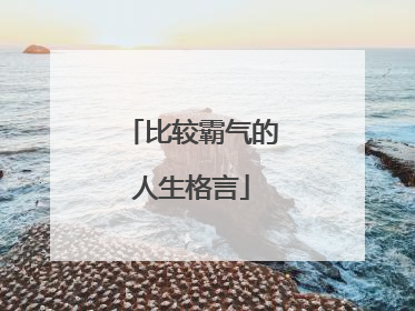 比较霸气的人生格言