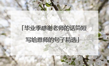 毕业季感谢老师的话简短 写给恩师的句子精选
