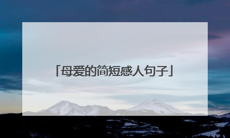 母爱的简短感人句子