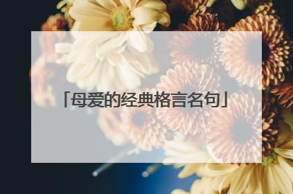 母爱的经典格言名句
