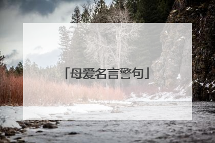 母爱名言警句