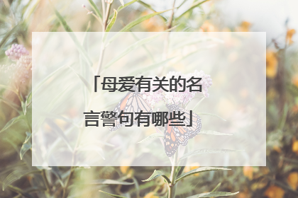 母爱有关的名言警句有哪些
