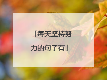 每天坚持努力的句子有