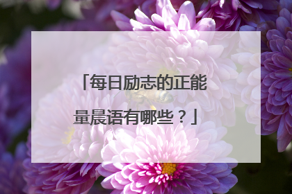 每日励志的正能量晨语有哪些？