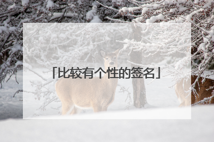 比较有个性的签名