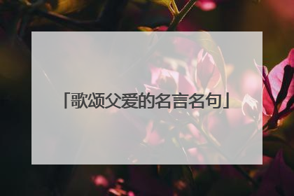 歌颂父爱的名言名句