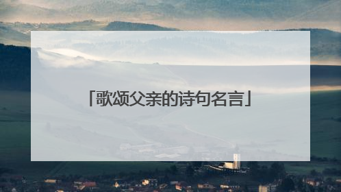 歌颂父亲的诗句名言