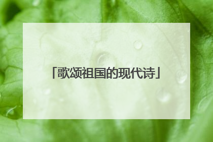 歌颂祖国的现代诗