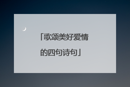 歌颂美好爱情的四句诗句