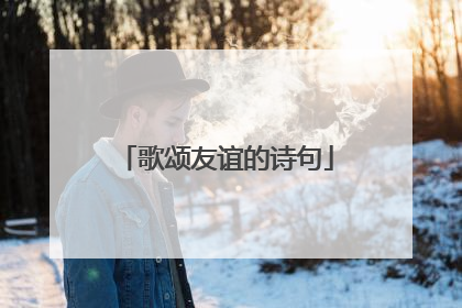 歌颂友谊的诗句