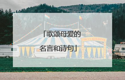 歌颂母爱的名言和诗句