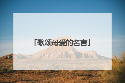 歌颂母爱的名言