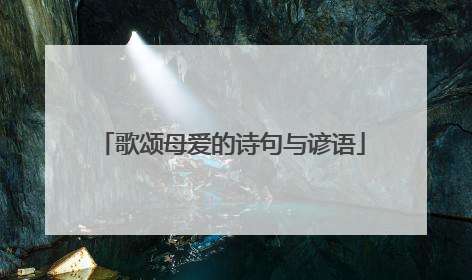 歌颂母爱的诗句与谚语