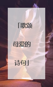 歌颂母爱的诗句