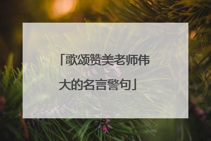 歌颂赞美老师伟大的名言警句