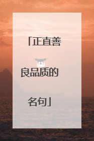 正直善良品质的名句