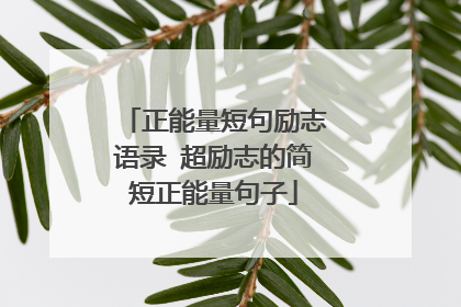 正能量短句励志语录 超励志的简短正能量句子