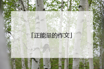 正能量的作文