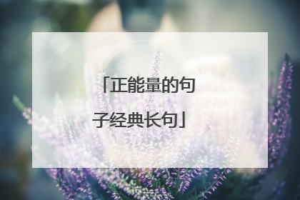 正能量的句子经典长句