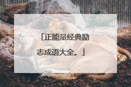 正能量经典励志成语大全。
