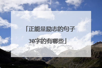 正能量励志的句子30字的有哪些
