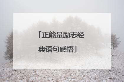 正能量励志经典语句感悟