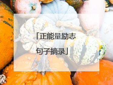 正能量励志句子摘录